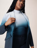 Power Shift Blazer worn by a model showcasing the Tropical Fade color with stylish ombre effect.