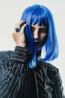 Model is wearing the Striped Night Top