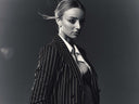 Model is wearing Striped Night Blazer and Pant