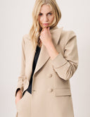 Model is wearing the Dahlia Blazer in Birch