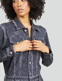Woman wearing Dark Denim Nights, showing off a fashionable and chic look.