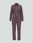 Denim Jumpsuit - Pink/Red Wash
