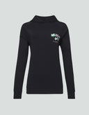 Black Signature Paint Hoodie with colorful logo, perfect for comfort and street style in everyday wear.