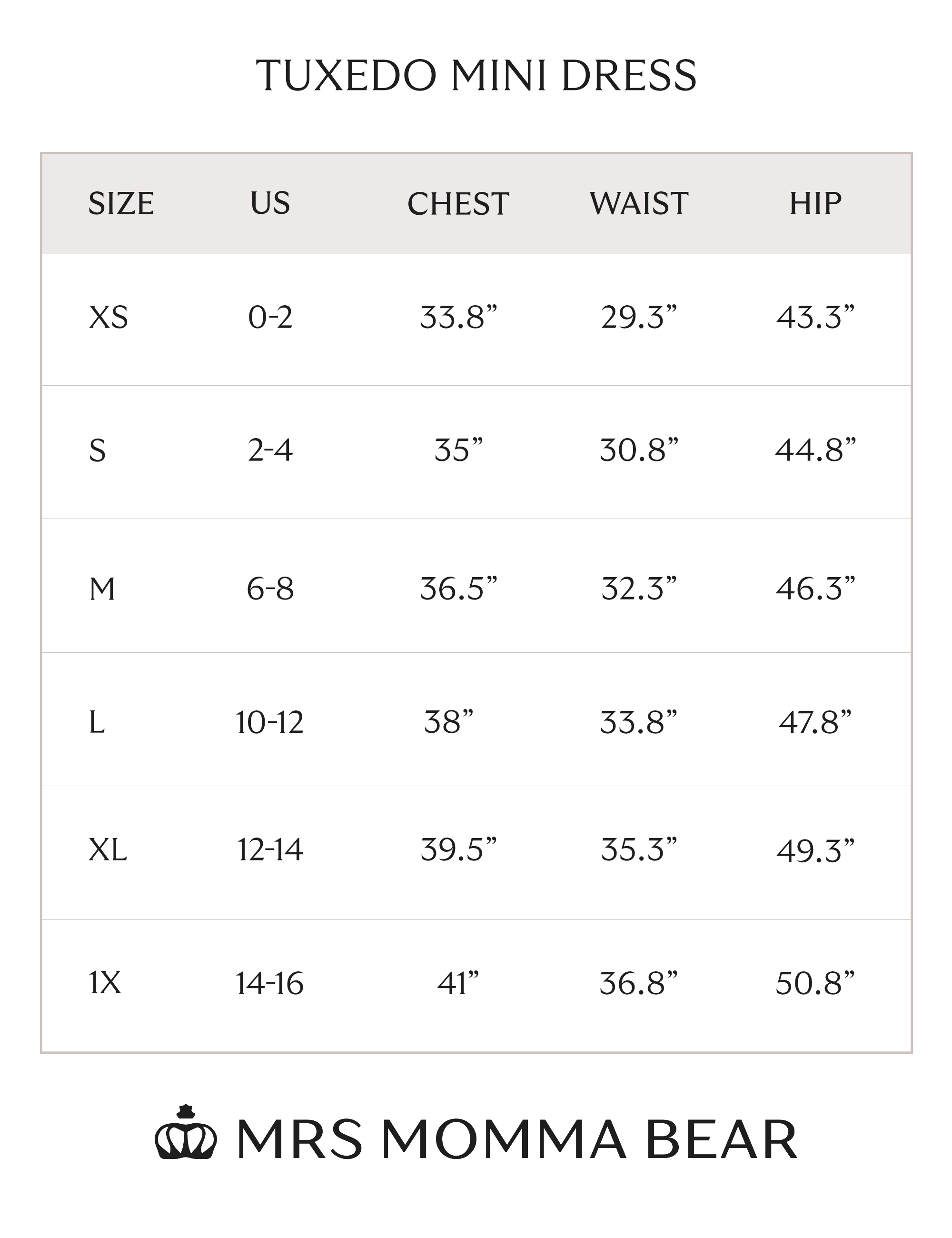 size chart