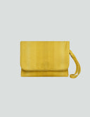 Super Star Clutch in vibrant yellow, crafted from luxurious activewear fabric, ideal for day-to-night styling.