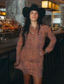 The Kendall – Orange Denim Mini Dress