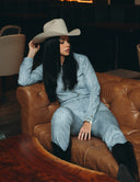 Denim Jumpsuit – Blue Acid Wash