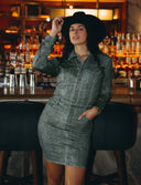 The Huntress – Green Denim Mini Dress