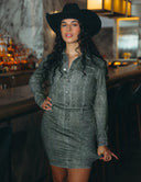 The Huntress – Green Denim Mini Dress