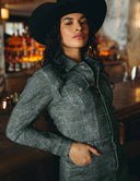 The Huntress – Green Denim Mini Dress