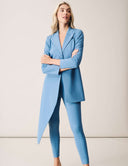 Keep It Moving Set - Marina featuring a stylish open back tux jacket and sleek pull-on pants in blue.