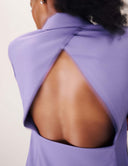 Open back detail of the Keep It Moving Set - Wisteria showcasing elegant design and flowing fabric.