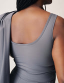 Luxe Tank Top showing the back view with a sleek style and modern design in high-performance fabric.