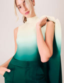 Power Shift Set - Tropical Fade featuring a model in an elegant ombre blazer and top.