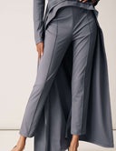 Promise Me Nothing Pant in gray, featuring high-waisted design and tapered leg for modern style.