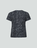 Back view of the Signature Luxe Tee in Black Diamond design with premium activewear fabric and black sequin print.