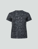 Signature Luxe Tee in Black Diamond featuring a premium black sequin print and classic short-sleeve design.