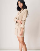 beige tuxedo dress Beige Women's Three-Piece Tuxedo Suit
